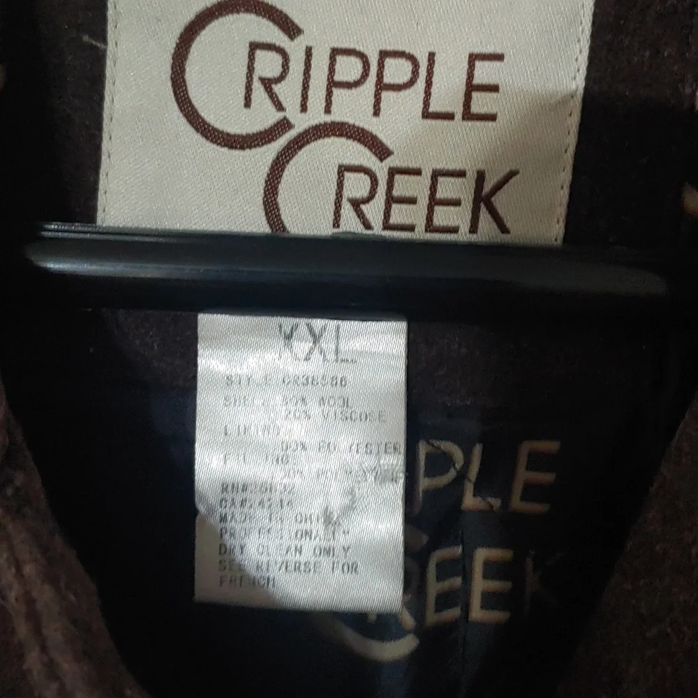 Cripple Creek Men's Brown Wool Blend Concealed Carry Vest Size XXL
